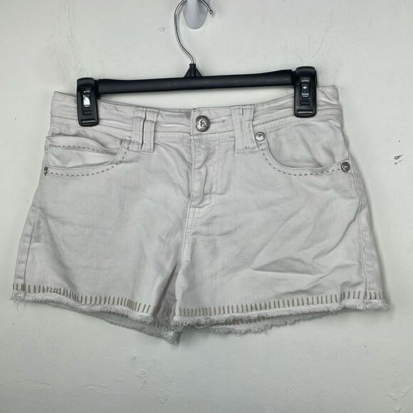 Guess Y2K White Jean Shorts Raw Hem size 14 (Junior size) - Picture 1 of 12